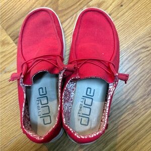 Hey Dude Kids Bold Red Sneakers